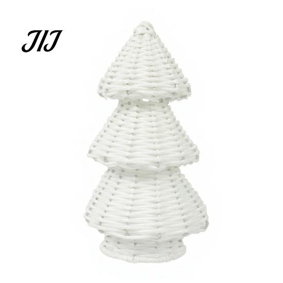 Small Christmas Tree for Desk Handwoven Rattan Tree, Cone Xmas Tabletop Ornament, Rustic Shop Props Holiday Centerpiece Mantel Fireplace And