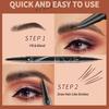 Dual-Tip Eyebrow Makeup Tool: Waterproof Pencil and Liquid Liner with Precision 4-Fork Brush for Defined Brows