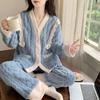 Пижамы женские зимние теплые пижамные комплекты из кораллового флиса плотная фланель домашняя одежда комплекты Kawaii одежда пижамы с длинным рукавом ночная рубашка