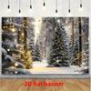 2D Новогодний фон «Снежный лес» с теплыми огнями для фотосъемки