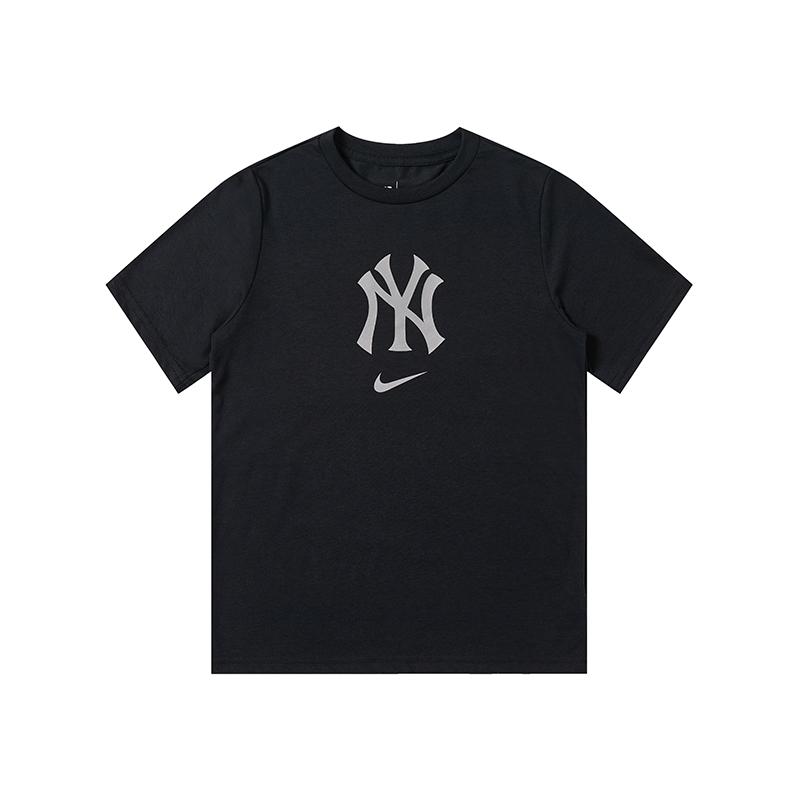 Nike Футболка MLB New York Yankees Повседневная Универсальная Спортивная Мода Простая Стильная С принтом Круглый вырез Короткий рукав Мужские Топы Черный 3Z3B7NMGT-NYY