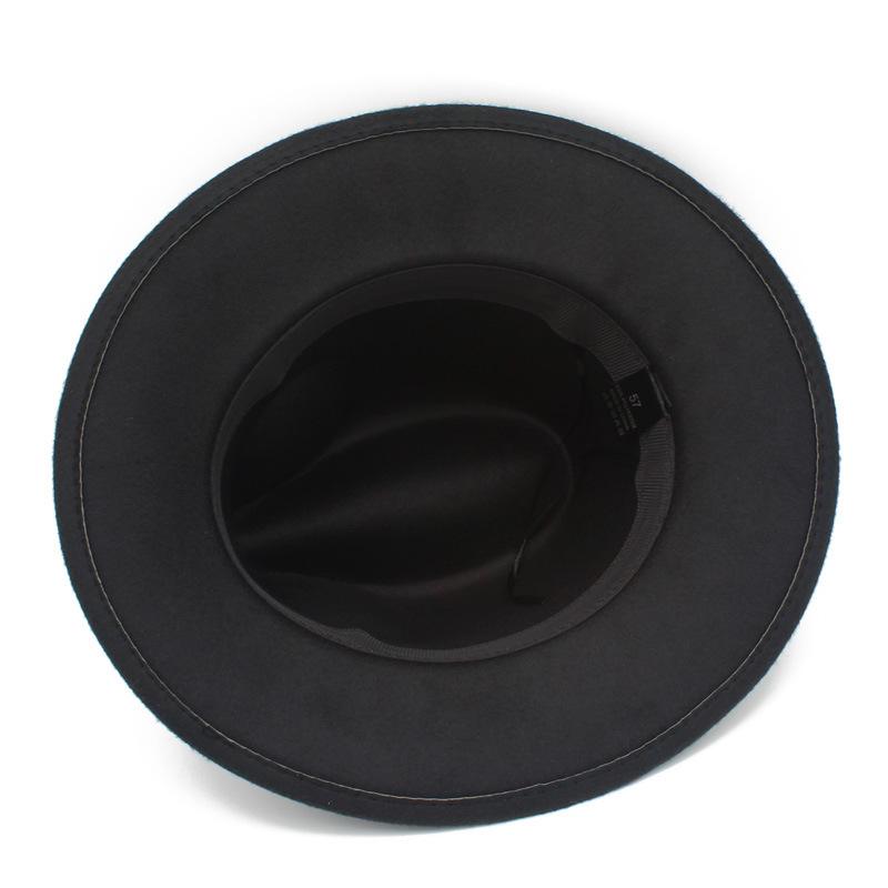 Unisex British Classic Large Brim Fedora Lightweight Hat For Autumn Winter