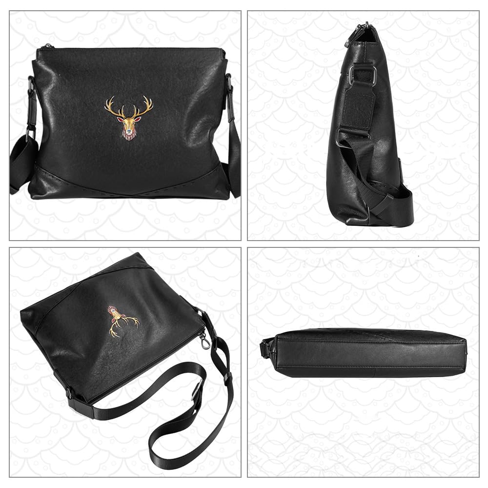 Whatna Сумка на плечо из натуральной кожи бычьей кожи в античном стиле, сумка-мессенджер кроссбоди, большой формат A4, подходит для iPad Air 13.3, горизонтальная