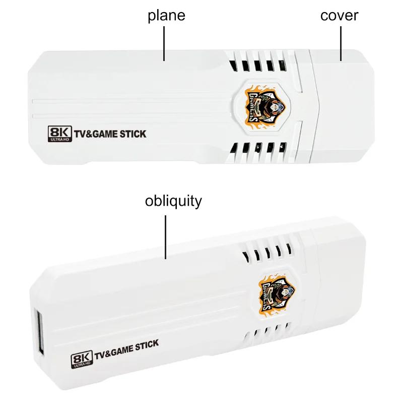 2024 Mini K8 Pro Retro 8K HD TV Video Classic Game Stick Dual System Wi-Fi Android12.1 ATV 3D 40000+ Игровая консоль Беспроводная 2.4G