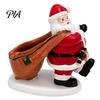 Decorative Resin Sculpture Santa Claus Candy Bowl, Christmas Tabletop Ornament with Holiday Party Table Centerpiece Storage Slot, Creative Desktop