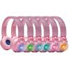 LEXIBOOK - Casque lumineux pliable Bluetooth® et filaire avec un design 3D strass roses avec limitation du volume