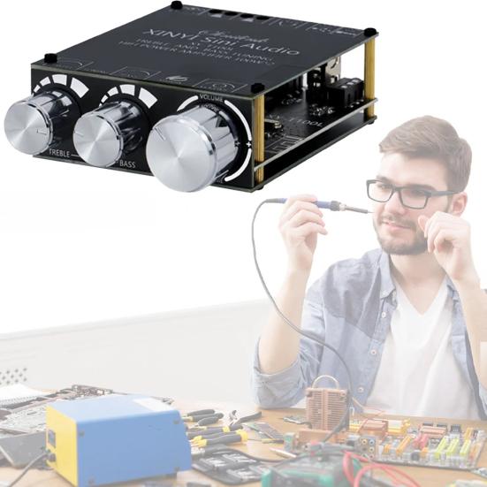 Bluetooth-совместимый модуль 5.0 TPA3116D2, плата усилителя мощности, 2x100 Вт, стерео цифровой усилитель мощности, модуль стерео, регулировка высоких и низких частот