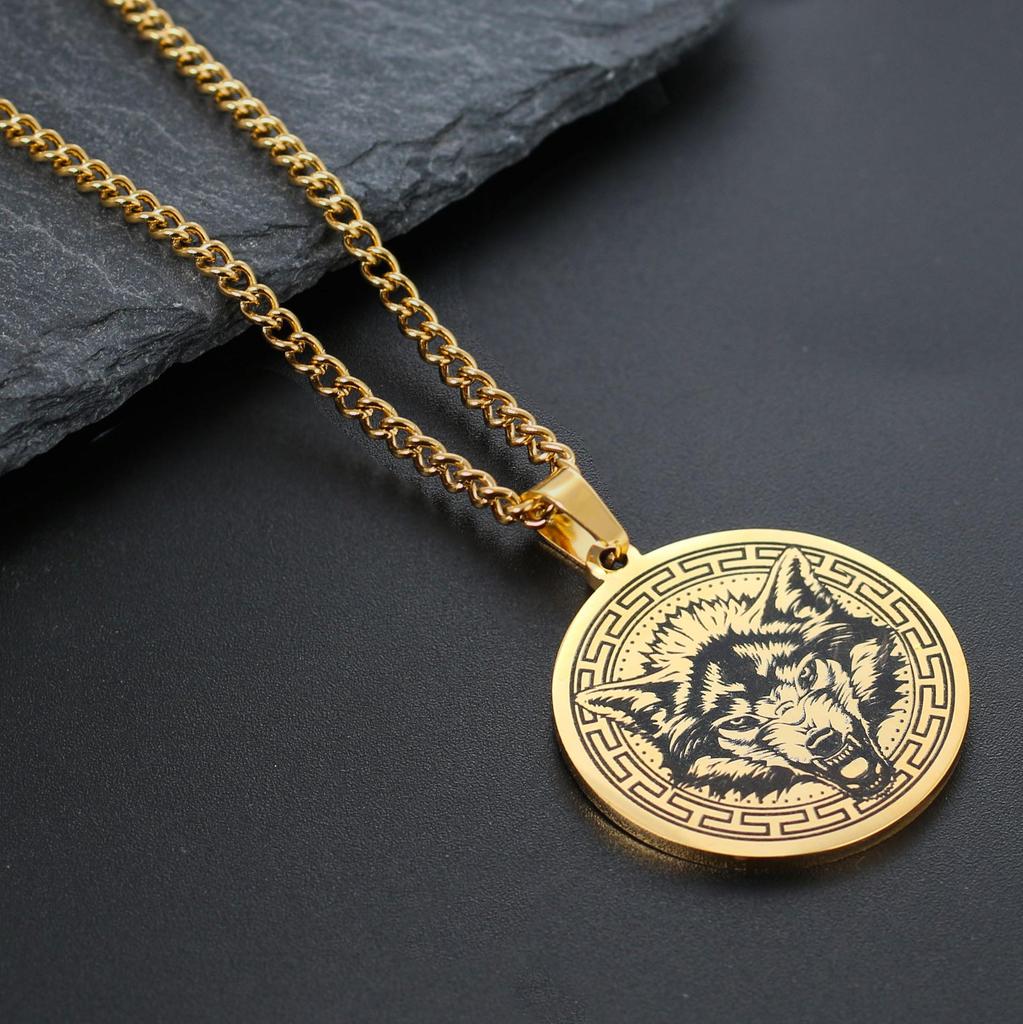 Bear Wolf Tiger Lion Elk Animal Mens Punk Pendant Necklace Stainless Steel Sweater Chains Women Choker Jewelry Gifts