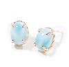 K10 Yellow Gold Larimar Earrings L&Co 43-1380