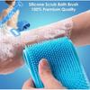 Body Silicone Brush Double Sided Strong Shower Long Strip Back Scrub Towel For Scrub Body Exfoliating Sponge Massage Clean Tools