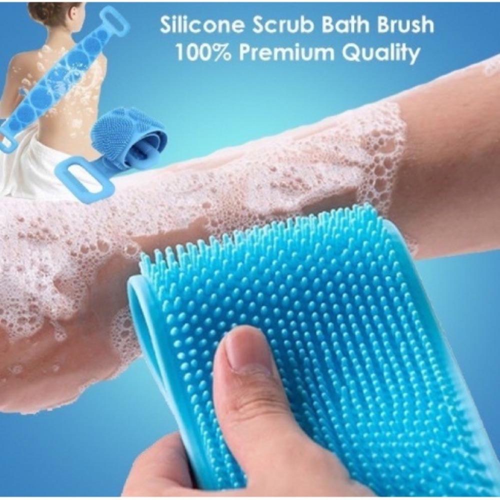 Body Silicone Brush Double Sided Strong Shower Long Strip Back Scrub Towel For Scrub Body Exfoliating Sponge Massage Clean Tools
