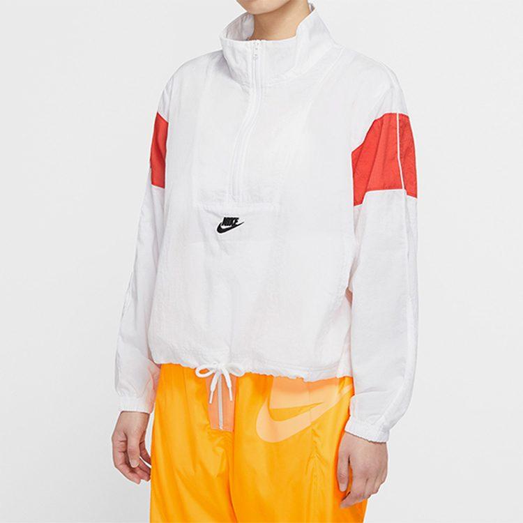 Nike Куртки Унисекс Белый Красный Воротник-стойка Умеренный Другое CJ2362-100