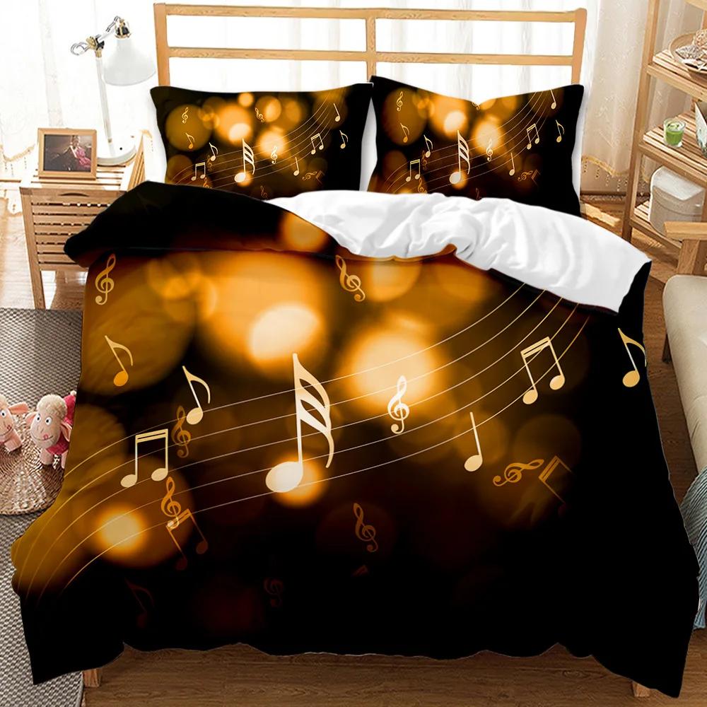 Комплект постельного белья Music Series Rainbow Music Notes Tie Dye, комплект постельного белья Music Party Double Queen King Size, полиэстеровое одеяло