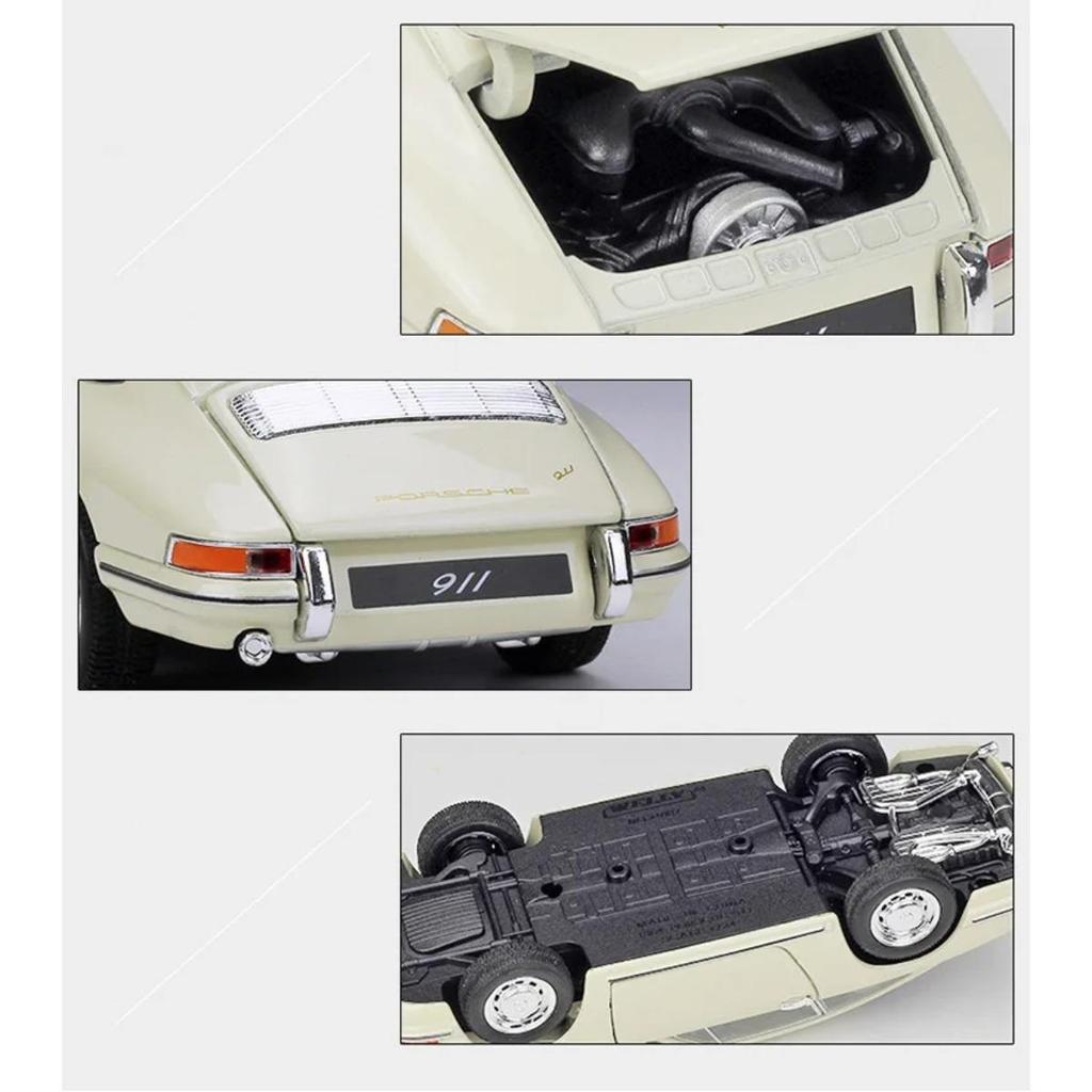 Welly 1/24 1964 Porsche 911 Металлическая масштабная модель автомобиля Литье под давлением Металлический миниатюрный модельный автомобиль Статическая коллекция Детская игрушечная машина Транспортное средство