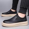 Brand Business Office Slip On Casual Leather Shoes Non Slip Men High Quality Loafers Shoes Thick Soled Soft Daily Shoes