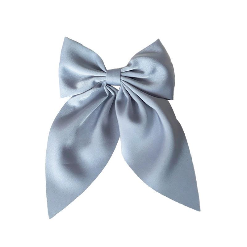 Chiffon Bow Hair Clip Women Large Bowknot Stain Hairpin Girls Solid Color Ponytail Clip Hair Accessories Headwear Gift