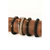 Набор мужских комбинированных браслетов ручной работы из кожи и натурального камня, 4 предмета