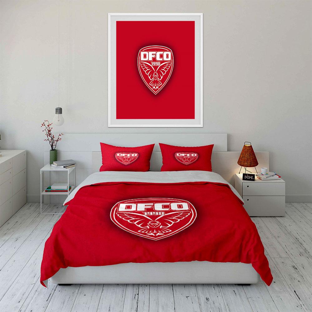 Red DFCO Logo Bedding Set Bedding Duvet Cover Set Duvet Cover Pillowcases (1 * Duvet Cover 2 * Pillowcases, without duvet insert)