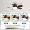 1pc 16-Inch Socket Fan Light Ceiling Fans With Lights And Remote - Screw In Small Ceiling Fan Replacement For E27 Light Bulb, Dimmable 3 Color Lights