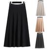 Женская осенне-зимняя юбка с высокой талией и эластичной резинкой на талии, однотонная трикотажная трапециевидная юбка, большие качели, теплая