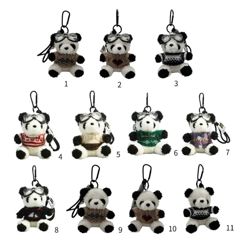Adorable Pilot Bear Keychain Cute Flying Bear Pendant for Bags and Keys Pilot Panda Keyring Personalized Animal Decor
