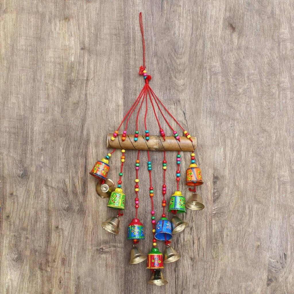 Handcrafted Wall/Door/Window Hanging Decorative Showpiece - 54 Cm (Brass, Paper Mache, Multicolor)