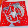 Manual Hand Rolled Twill Silk Scarf Women Animals Print Square Scarves Wraps Echarpes Curled Foulards Femme Bandana Hijab 90CM