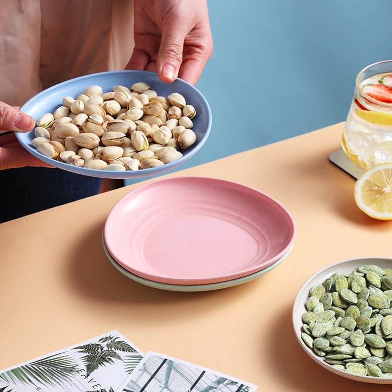 5 шт./компл., посуда из пшеничной соломы, блюдо с костями, домашнее блюдо с костями, стол, тарелка для сортировки мусора, блюдо для закусок с фруктами, блюдо для торта, десертная тарелка