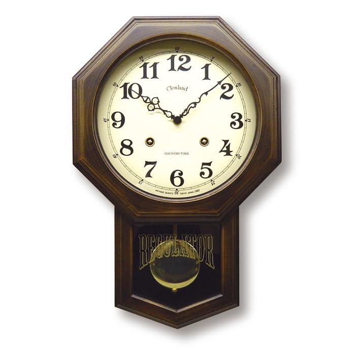Японские антикварные маятниковые часы Santell (Восьмиугольный) QL624