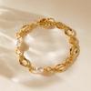 Vintage French Hand Spliced 18k Gold Plated Imitation Pearl Elegant Bracelet For Women