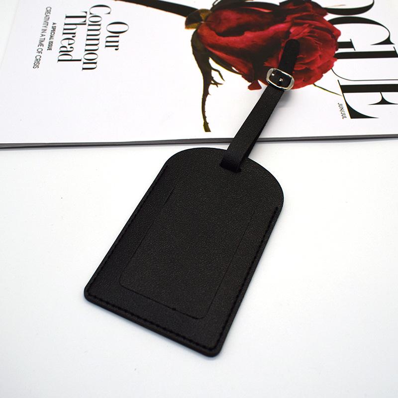 Настраиваемая багажная бирка из ПУ кожи с металлической пряжкой и фирменной бумагой
