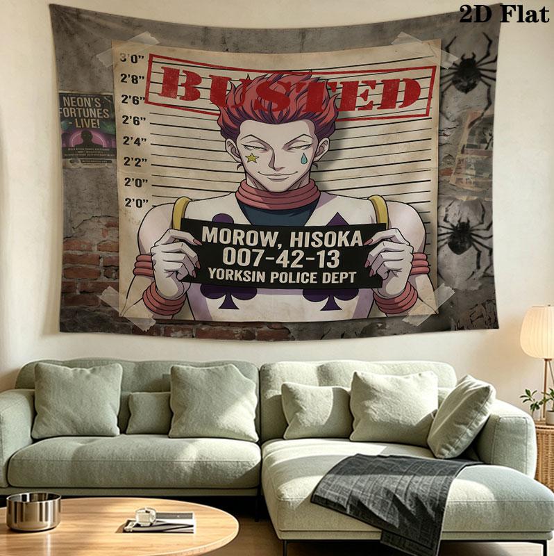 Настенный гобелен Hunter X Hunter Эстетичный настенный подвесной тканевый плед Декоративные гобелены для спальни гостиной Домашний декор