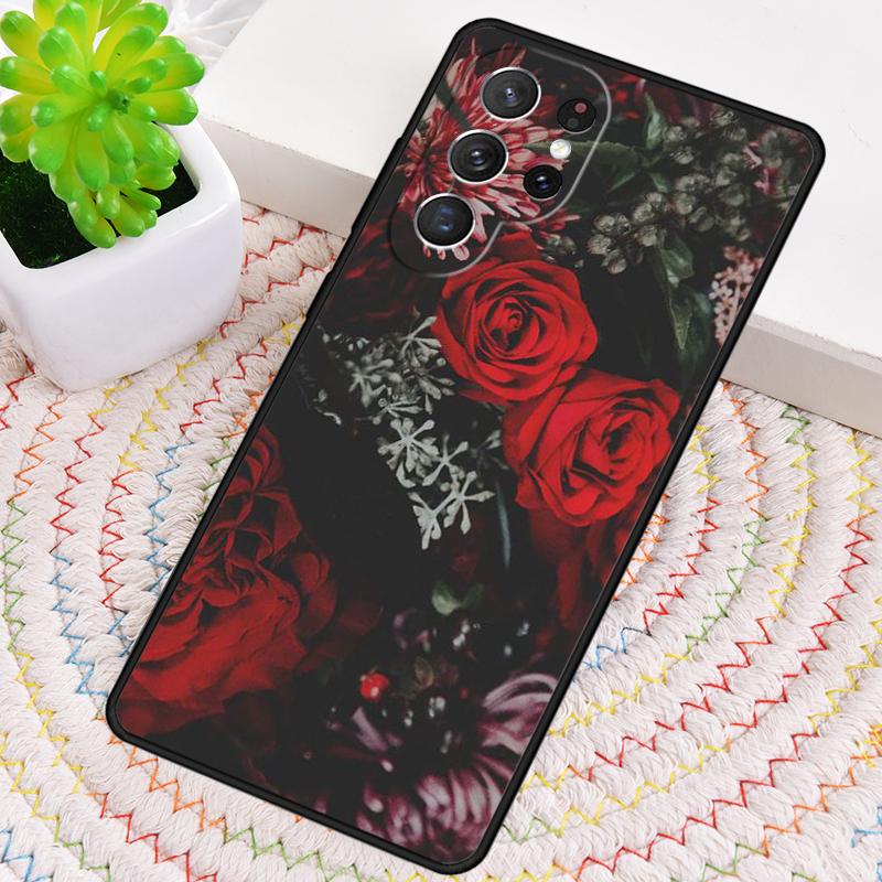 Красная Роза Чехол из ТПУ для Телефона Samsung Galaxy note 10 pro S26 S25 S24 S23 S22 Ultra Plus S21 FE S20 Ударопрочный Чехол