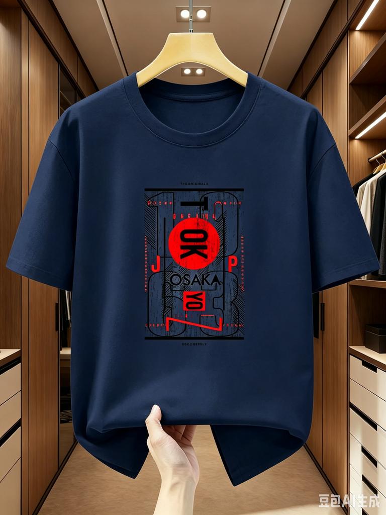 Summer Unisexs Retro Japanese Osaka Street Print TShirt for Daily Casual Wear Breathable 100 Cotton Roundneck Short Sleeve