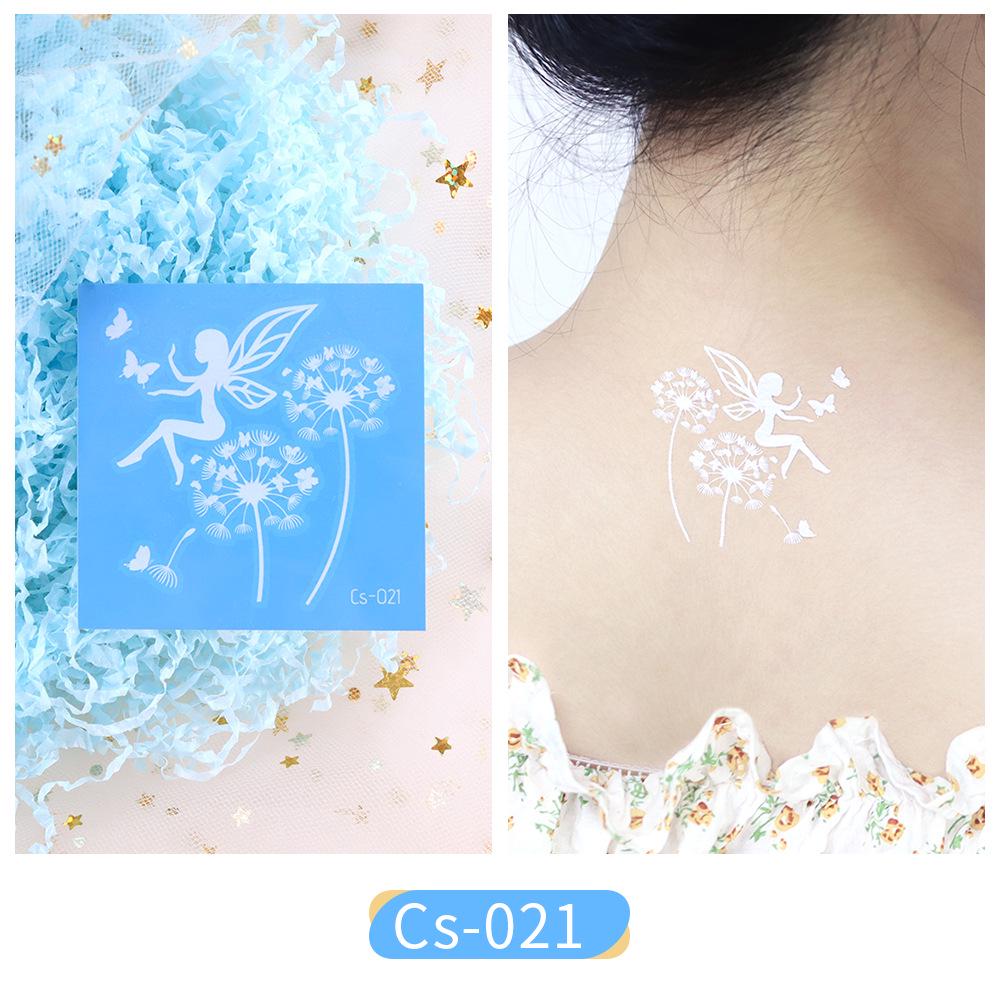Trendy White Flower Temporary Tattoo Stickers for Face & Arm