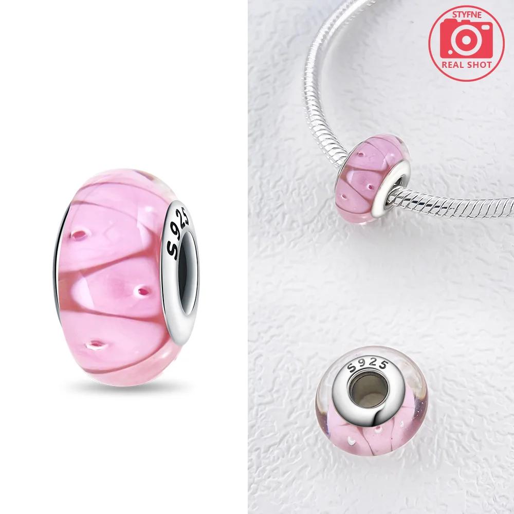 925 Silver Bracelet Women DIY Gift Murano Jewelry with Flower Blue Star Green Turtle Glass Beads