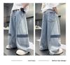 Boys' jeans summer 2026 new children's summer pants thin, medium to large, cool and wide leg pants trendy