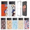 Genshin Impact Luxury Luxury Case For Samsung Galaxy Z Flip 3 4 5g Funda Z Flip3 Clear Pc Hard Shockproof Back Phone Coque Shell