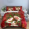 Christmas Bells with Holly Pattern Bedding Duvet Cover Set Duvet Cover Pillowcases  (1*Duvet Cover 2*Pillowcases, without duvet insert)