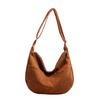 Vintage Style Chenille Shoulder Bag With Internal Pouch For Casual Outings