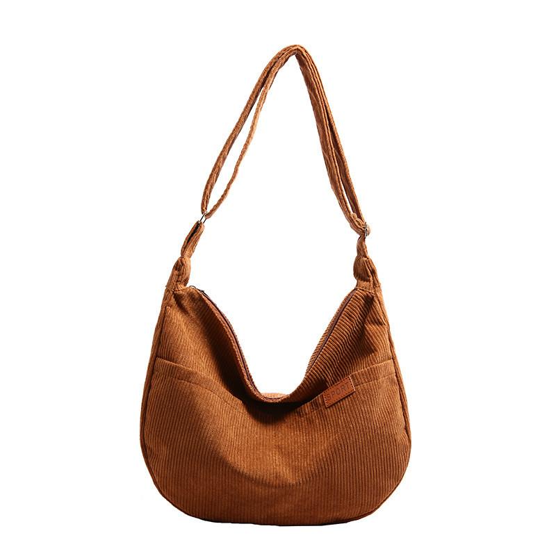 Vintage Style Chenille Shoulder Bag With Internal Pouch For Casual Outings