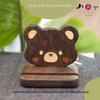 Мультяшный держатель для телефона Медвежонок Милый деревянный DIY настольный орнамент