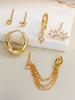 6PCS Sweet Cubic Zirconia Star Crown tassel Earrings Suitable for Women's Vacation, Dating, and Daily Jewelry Wearing