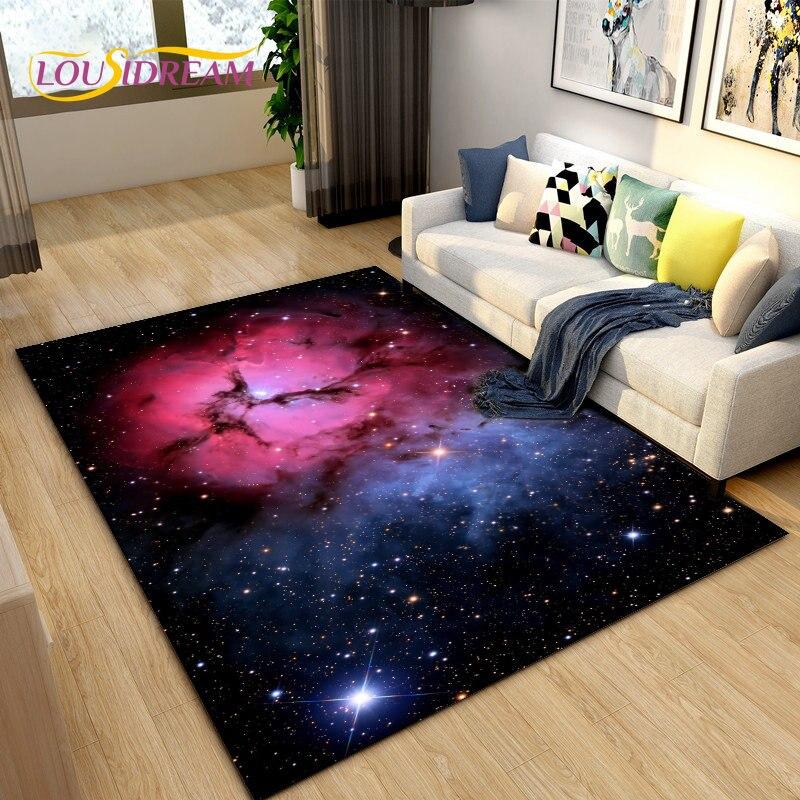 Коврик Galaxy Universe Space Stars, ковер для гостиной, украшение детской комнаты, дети играют, ползают, нескользящий напольный коврик