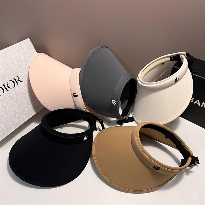 New ice silk empty top sun hat women's fashion versatile sun protection hat summer casual sun protection UV protection short brim
