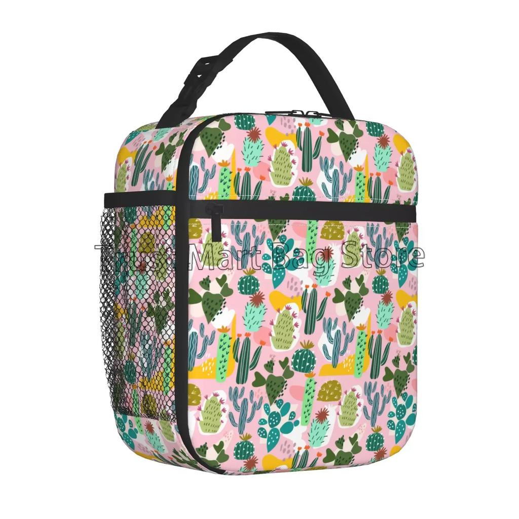 Кактус Термосумка для ланча Коробка Тропические растения Кактусы Цветы Изолированные Охладители Сумки Портативная Многоразовая Сумка Для Пикника Путешествия