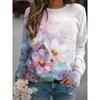 Fashion Women's Sweatshirt Floral Graphic Print Sweatshirt for Women Casual Long Sleeve Crew Neck Pullover Y2k Women's Clothing