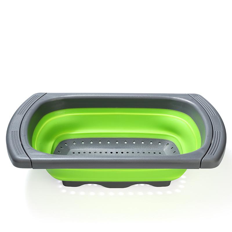 Foldable Silicone Colander Set: Easy-to-Store Round Kitchen Drain Baskets