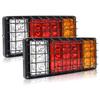 Ygmylandbb LED Trailer Truck Tail and Turn Signal Lights for Trailers and Universal with Iron Mesh Set of 2 Lights, Lamps, 12V, Brake, Reverse,