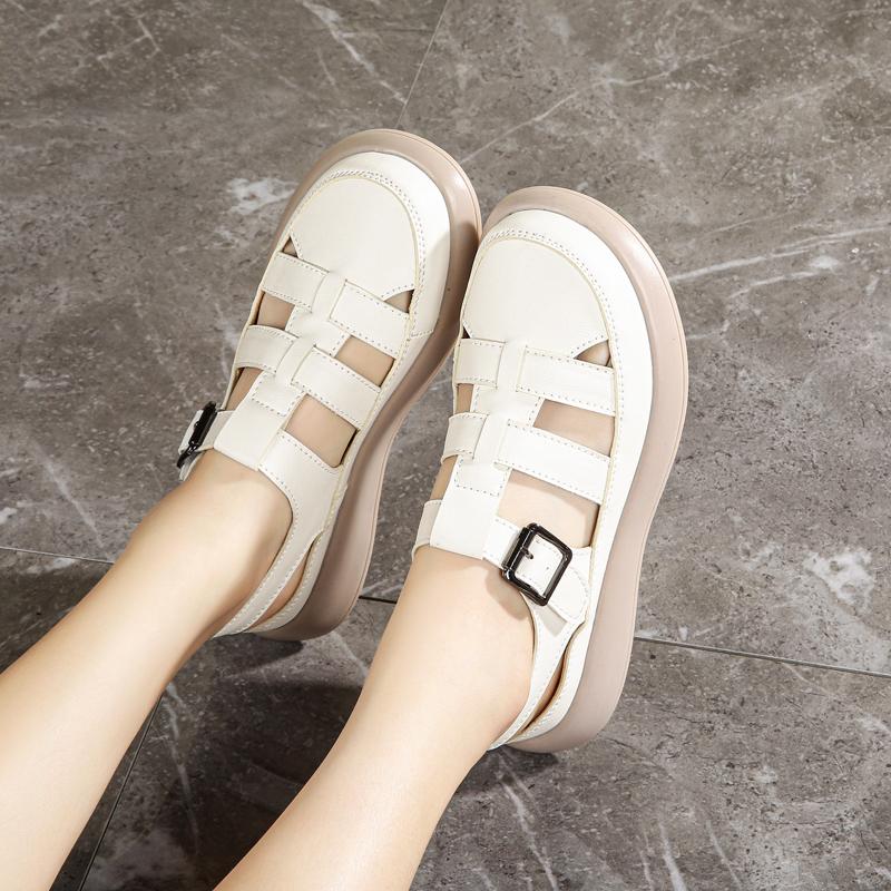 Женские римские сандалии Летние повседневные сандалии для девочек с закрытым носком Пляжная обувь больших размеров